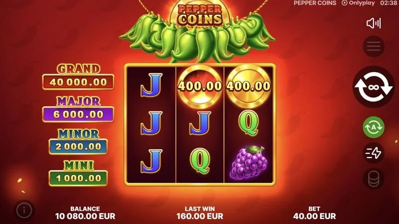 Pepper Coins – bonusmynter i Hold and Win-runden